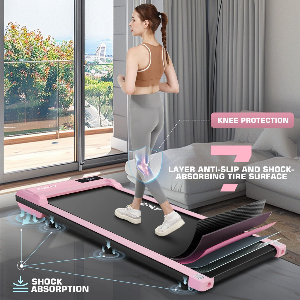 Under Desk Treadmill, Expert Of Wooden Walking Pad, Walking Jogging Machine With Remote Control, Installation-Free