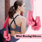 Deekin 3 Pairs Mini Boxing Gloves Miniature Punching Gloves Boxing Party Decorations Boxing Accessories Pink Boxing Gifts Hangin
