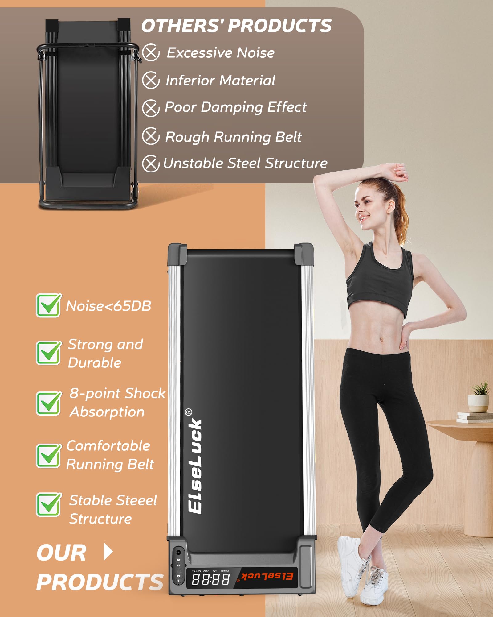 Walking Pad Treadmill, Under Desk Treadmill For Home And Office With Remote Control, Portable 2.5 Hp Walking Jogging Running Mac