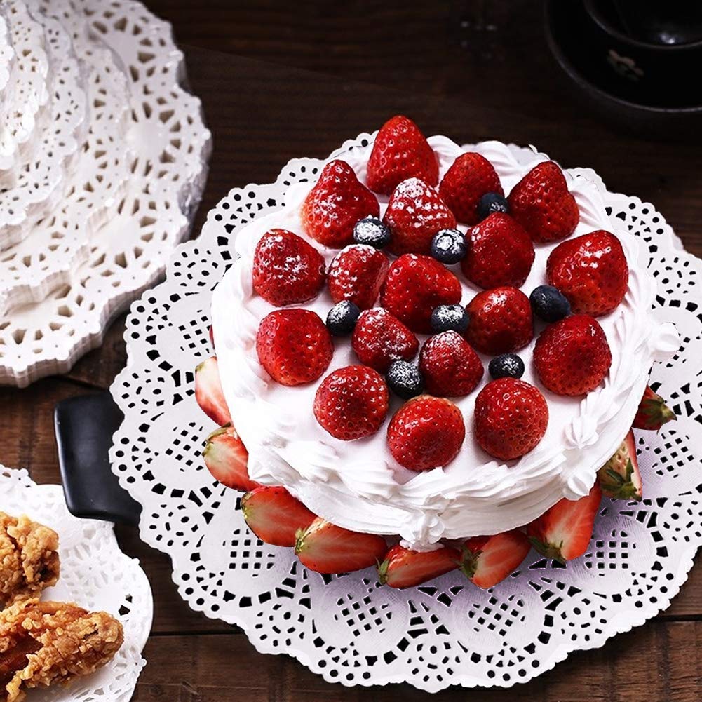 Haksen 108 Pcs Paper Lace Doilies Combo, Pack 36 Each 65, 85, 105,Baked, Grilled, Fried Food,Tableware Decoration