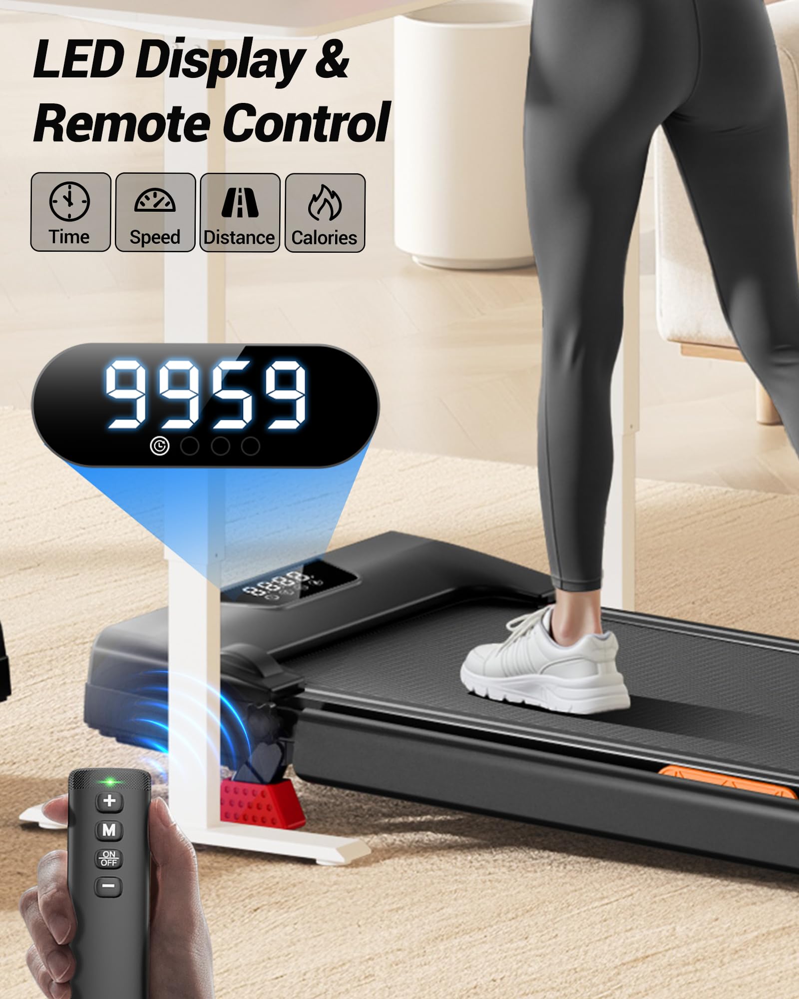 CURSOR FITNESS Walking Pad with 15% Incline 0.6-7MPH Quiet Foldable Treadmill for Home Office Under Desk 2.5HP Walking Treadmill