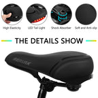 Reruia Comfortable Bike Seat With Light Breathable Memory Foam Padded Bike Saddle Dual Shock Absorbing Center Cutout Bicycle Cus