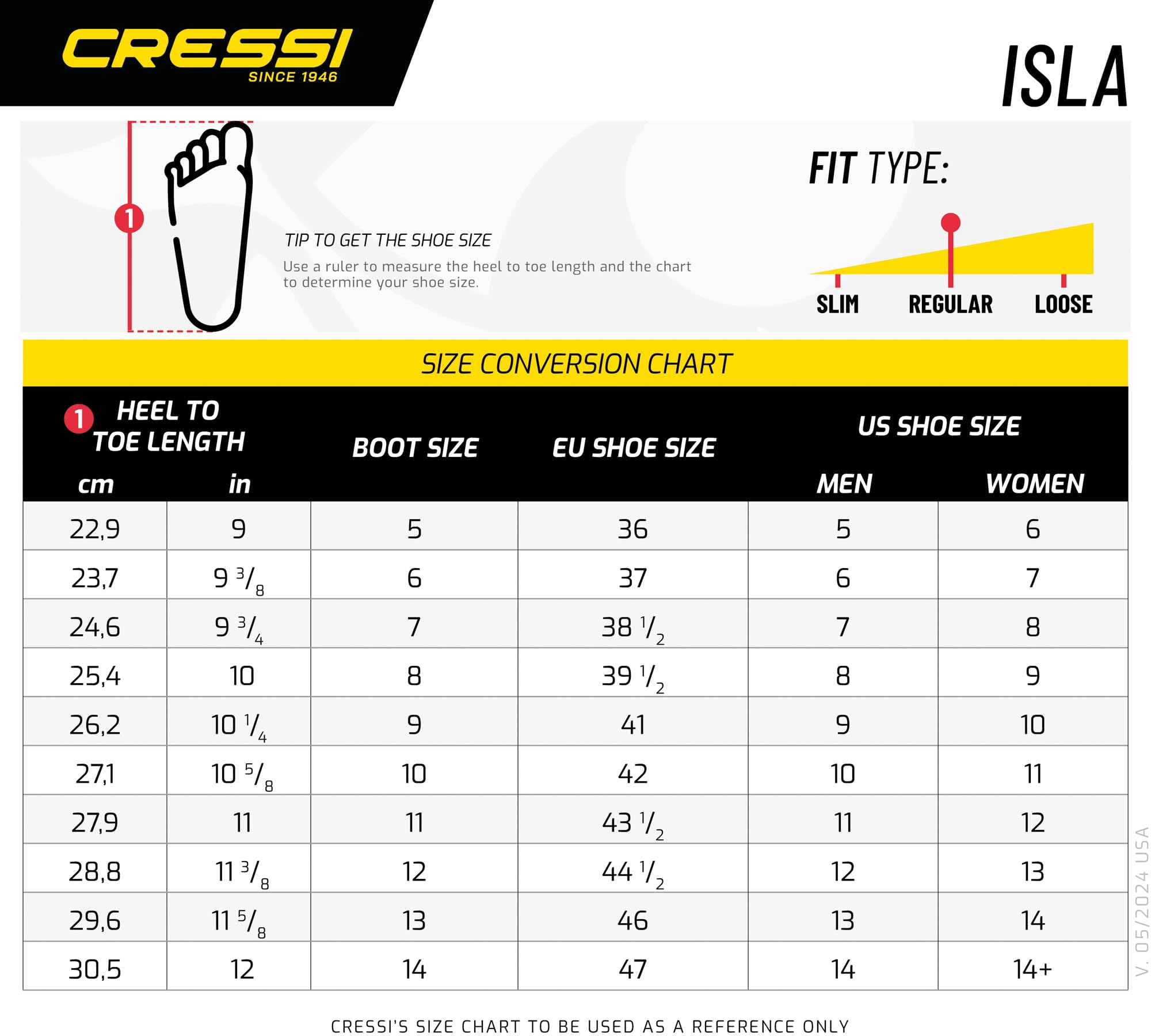 Cressi Isla, Black, Us Men'S 7Mm Thickness Black/Black, 9  Us Man 9  Us Lady 10