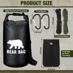 Foilswirl 1 Set Bear Food Bag For Camping Ultralight Food Hanging System Includes Waterproof Bear Bag, Nylon Ropes, Hooks For Ca