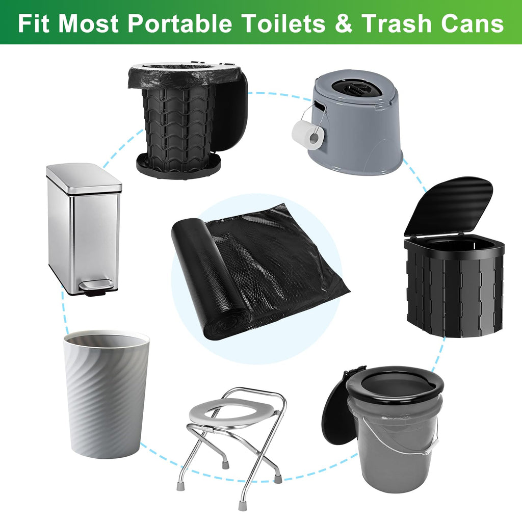 Portable Toilet Bags For Camping Potty - 50 Pcs Camping Toilet Bags, Biodegradable Porta Potty Liners For Portable Toilet, Thick