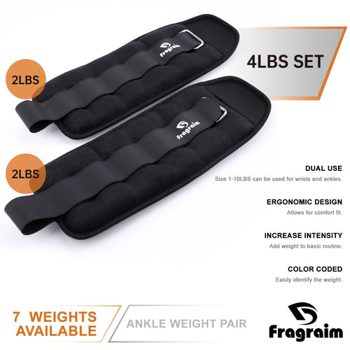 Ankle Weights,   2 Lbs Each (4 Lbs Pair) Wrist Leg Arm Weights For Women, Kids And Men, Comfortable And Soft, Pretty Sturdy, Per