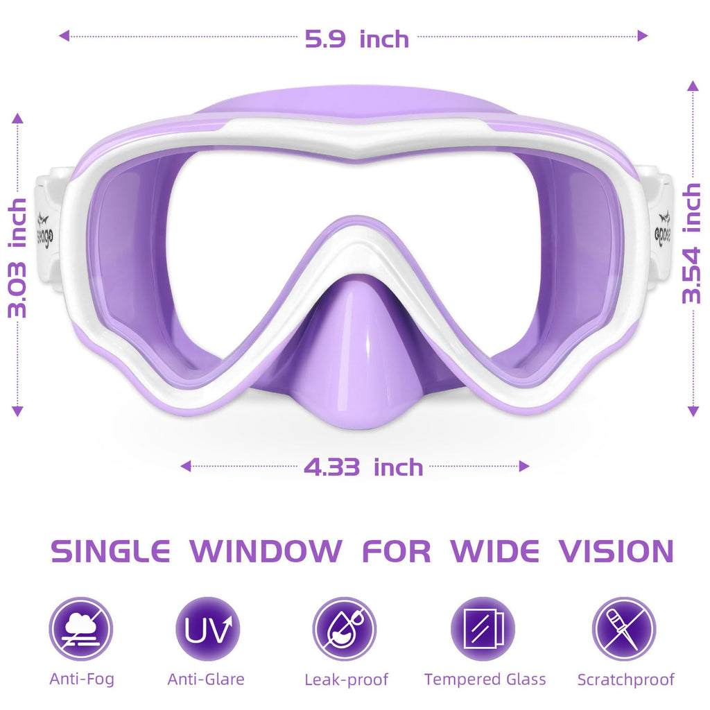 Seago Kids Swim Goggles Mask for 6-14 3-6 4-7 8-12 3-5 Boys Girls Youth, Waterproof No Leakage Tempered Glasses Anti-Fog 180 Cle