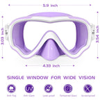 Seago Kids Swim Goggles Mask for 6-14 3-6 4-7 8-12 3-5 Boys Girls Youth, Waterproof No Leakage Tempered Glasses Anti-Fog 180 Cle