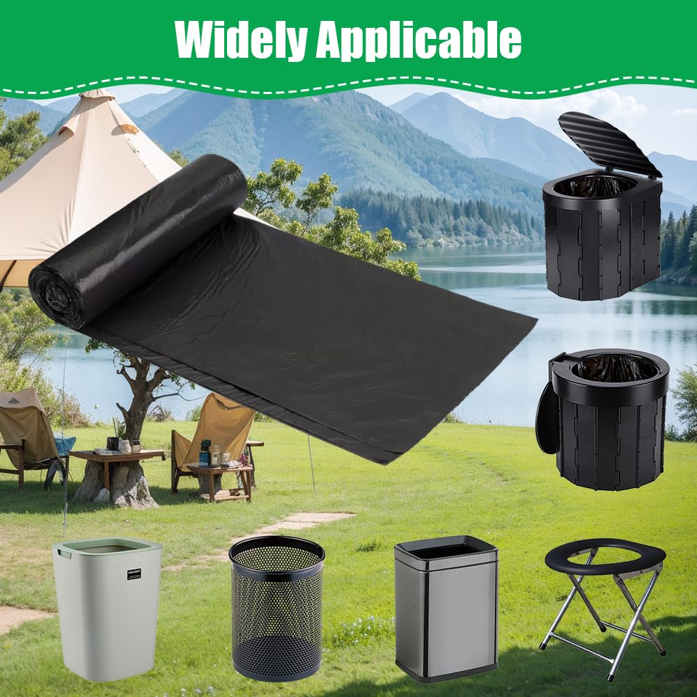 Flintronic Camping Toilet Bags, 120 Pcs (6 Roll) Portable Toilet Bags, Thickened Toilet Waste Bags, Camp Potty Liner Bag For Cam