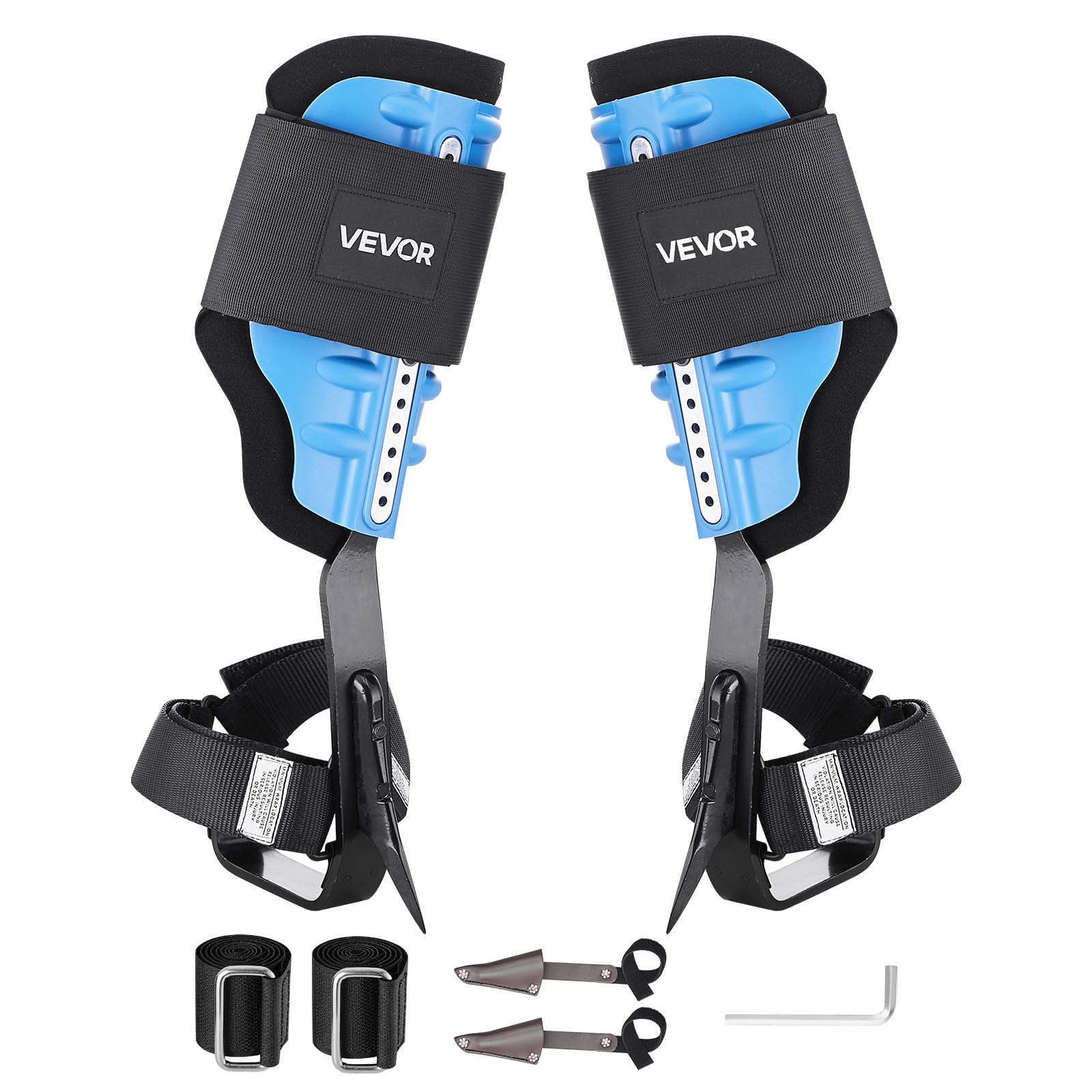 VEVOR Tree Climbing Spikes, Height-Adjustable Tree Climbing Gear with Straps & Padding Cushion, 350 lbs Load Capacity, Heavy Dut