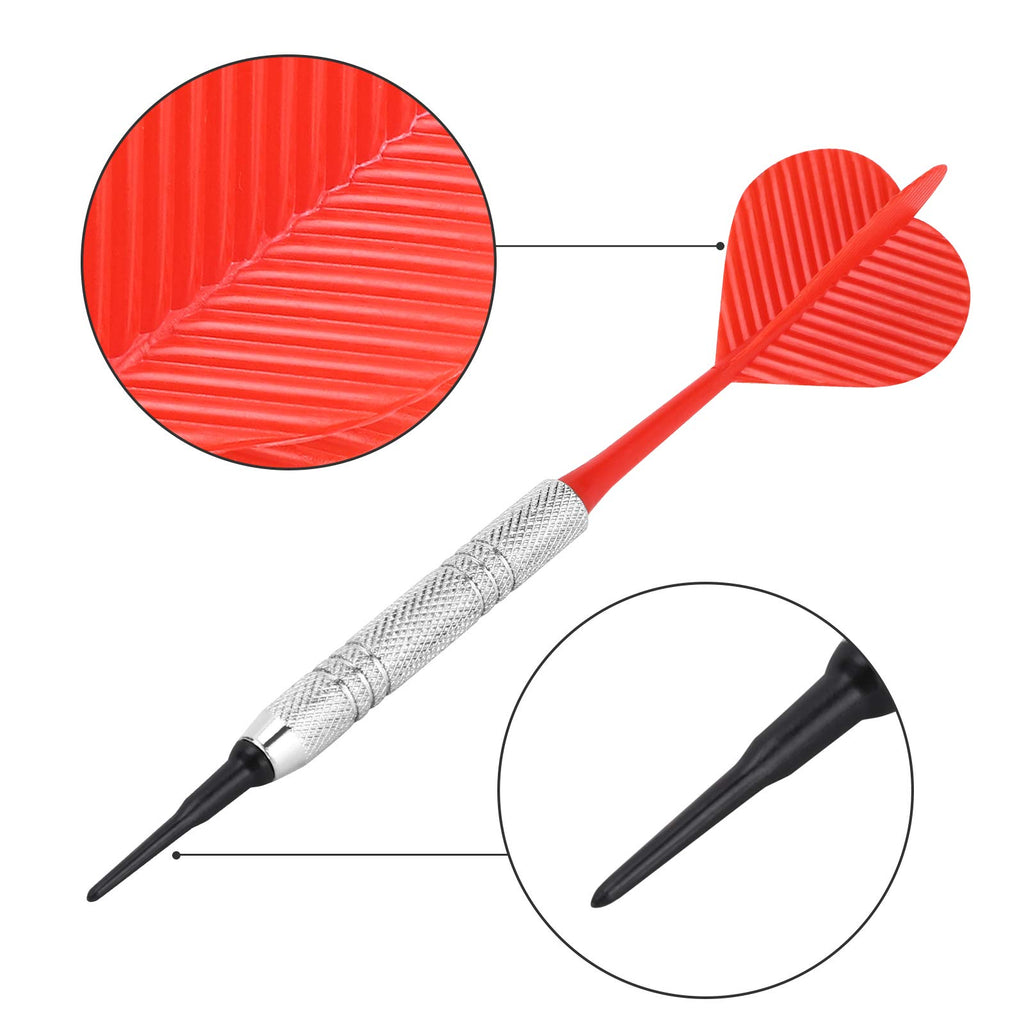 Accmor 12 Pcs Soft Tip Darts, Bar Dart, Plastic Tip Darts Set, Soft Tip Darts For Electronic/Plastic Dartboard,Attach Extra 100