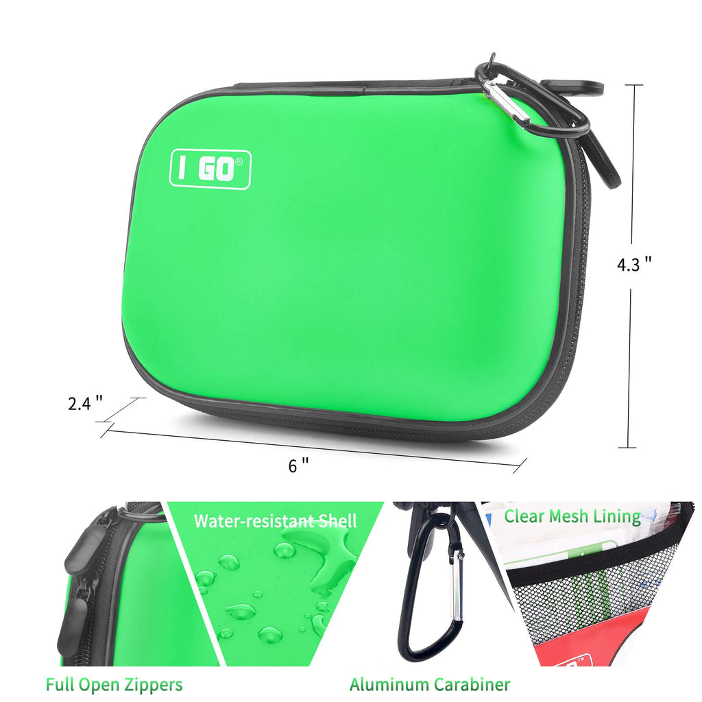 I Go 85 Pieces Hard Shell Mini Compact First Aid Kit, Small Personal Emergency Survival Kit For Travel Hiking Camping Backpackin