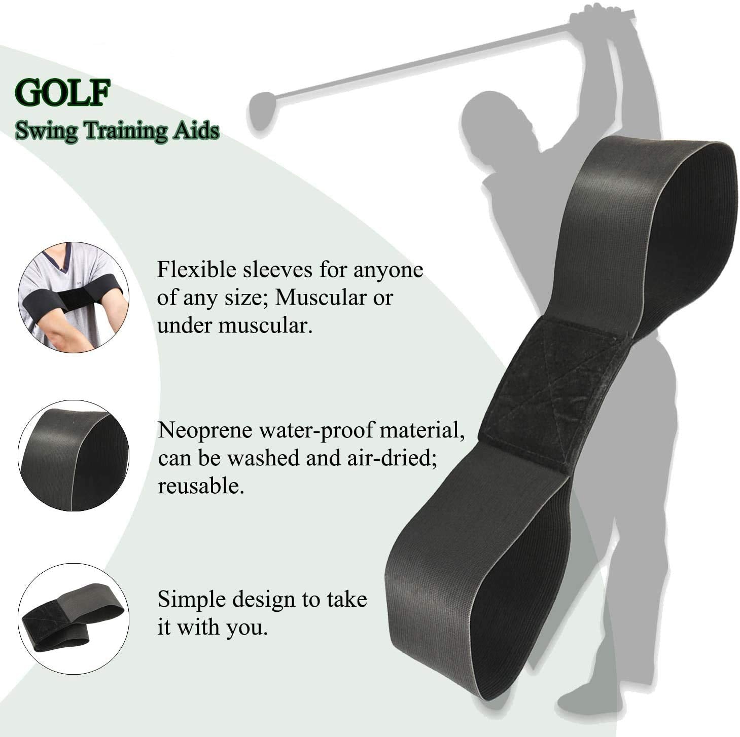 Hicocool 3-Piece Suit Golf Swing Training Aids