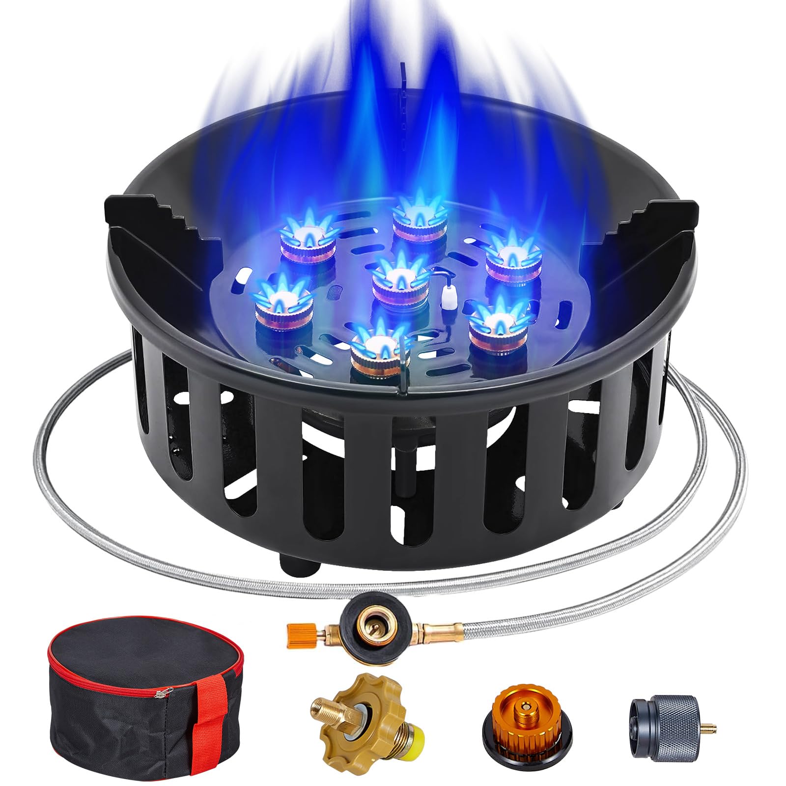 Bestfire Propane Burner, 72,000 Btu Single Burner Gas Stove For Outdoor Cooking, Windproof Camping Stove With Piezo Ignition, Ex