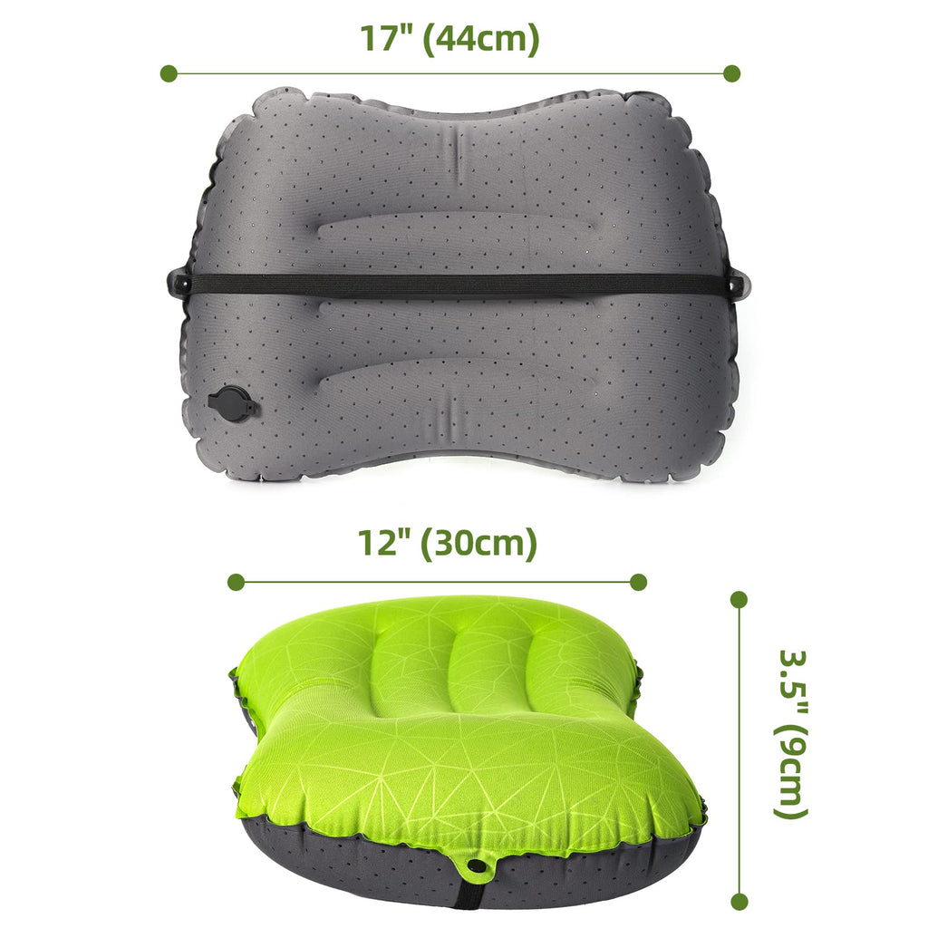 Crisonky Camping Pillow - Inflatable Pillow - Travel Pillows For Backpacking & Airplane, Lumbar Support 2.0 Blow Up Pillows, Ult