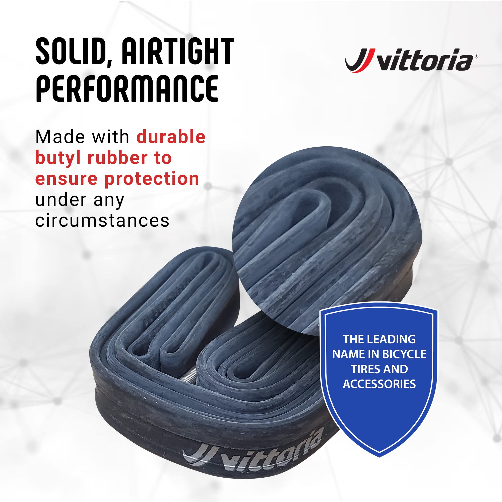 Vittoria Standard Butyl Inner Tubes - Inner Tubes For Road And Track Bikes - Presta Valve - Synthetic Rubber - 09Mm Thick Inner