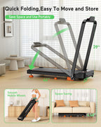 Walking Pad Treadmill With Incline, Upgraded 3.5Hp Walking Pad With Handle Bar, 350Lbs Foldable Portable Treadmills For Home Off