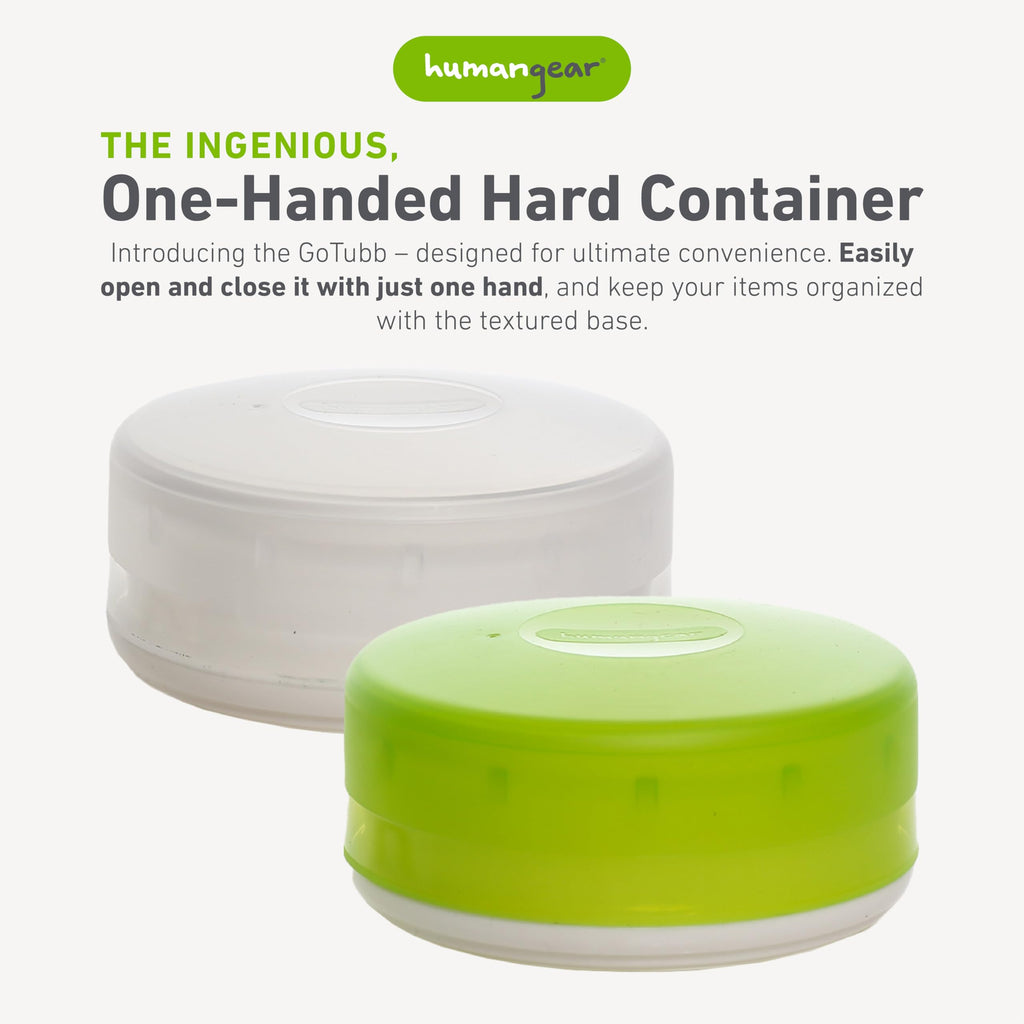 Humangear Gotubb  Hard Container  Easy Open  Food-Safe Material, Clear/Green, Large