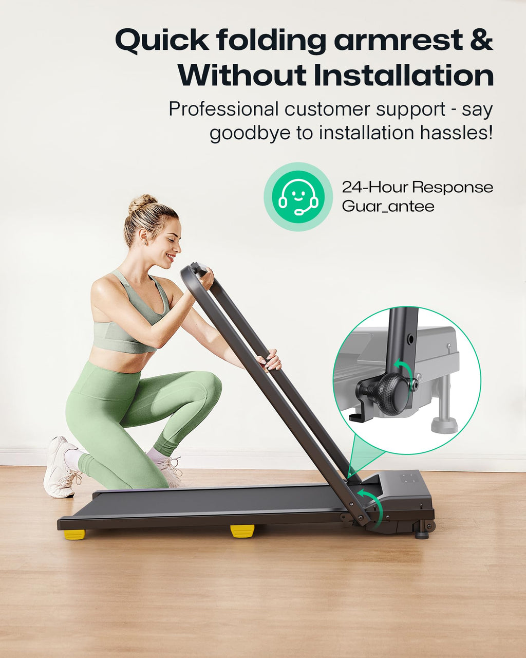Urevo Walking Pad, 9% Incline Under Desk Treadmill With Hiit Program For Home And Office, 3 In 1 Foldable Treadmill With Remote