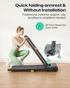 Urevo Walking Pad, 9% Incline Under Desk Treadmill With Hiit Program For Home And Office, 3 In 1 Foldable Treadmill With Remote