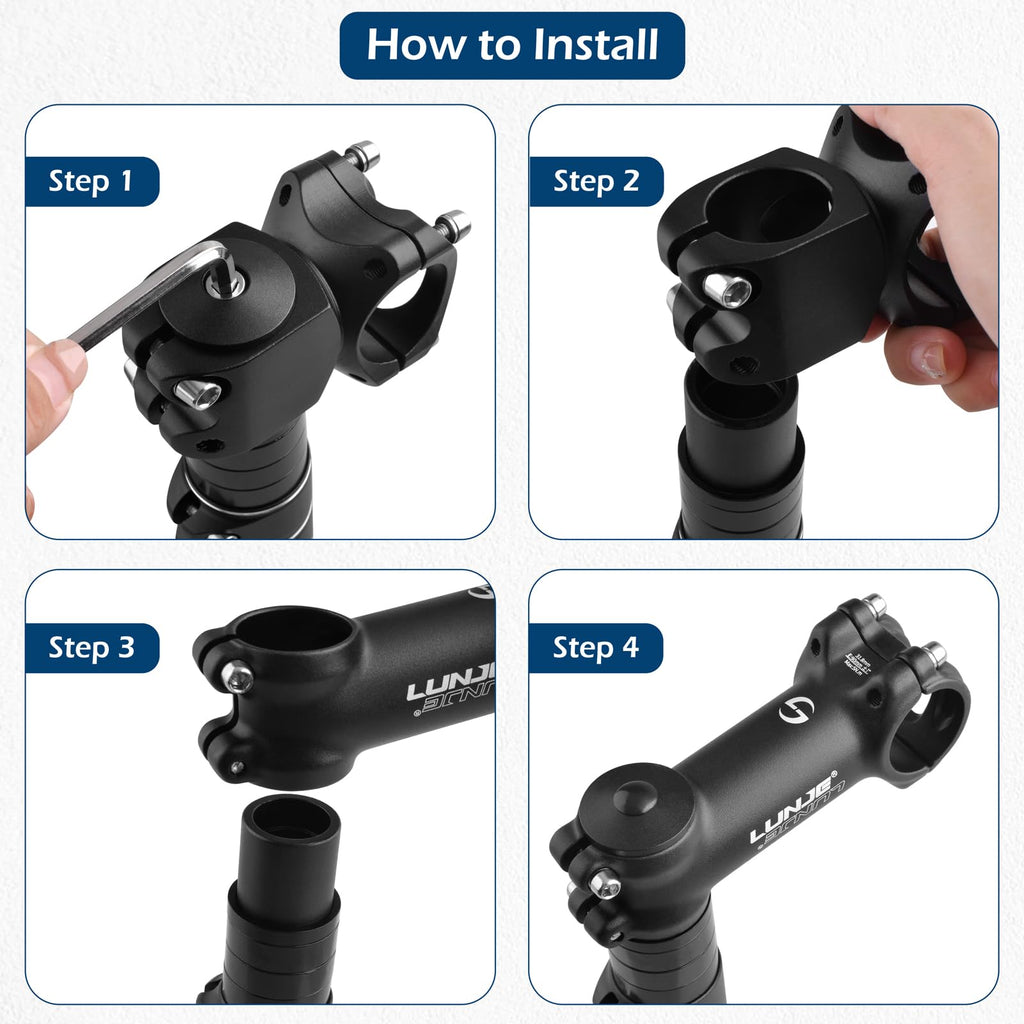 Triwonder 31.8 Bike Stem 7 Degree 60Mm 70Mm 80Mm 90Mm Bicycle Handlebar Stem Riser Bar Clamp For Mountain Bike, Road Bike, Bmx,