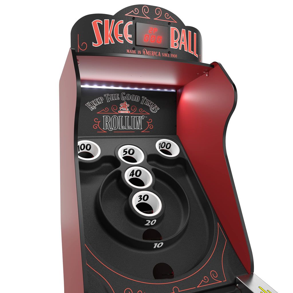 Skee-Ball Arcade Table Machine Game For Home Basement Recreation Room - Deluxe Nostalgic Classic Family Fun Of Roll And Score -