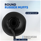 Five Oceans Outboard Motor Muffs, Universal Outboard Motor Flusher, Black Pvc Marine Grade Round Muffs, Coated Steel Bracket, In