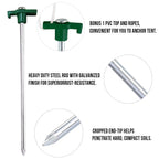 Abccanopy 11 Inch Tent Stakes 10 Pcs Non-Rust Metal Ground Anchors, Heavy Duty Spikes With 4 Ropes For Outdoor Camping, Green