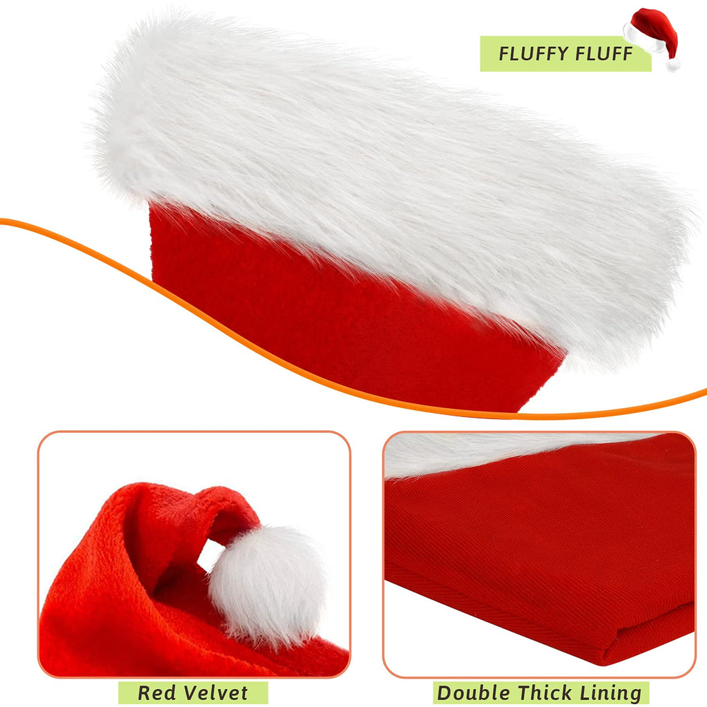 Bsvi Christmas Hat, Xmas Hat Holiday For Adults Unisex Santa Hat For Party Supplies (2-Pcs)