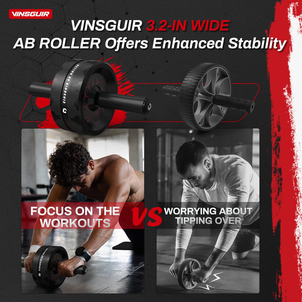 Vinsguir Ab Roller Wheel, Abs Workout Equipment For Abdominal & Core Strength Training, Exercise Wheels For Home Gym, Fitness Eq