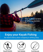 Oceanbroad Kayak Paddle Leash With D-Ring Stretchable Bungee Strap Lanyard Rope For Sup Kayaking Boating Canoeing Fishing Pole R