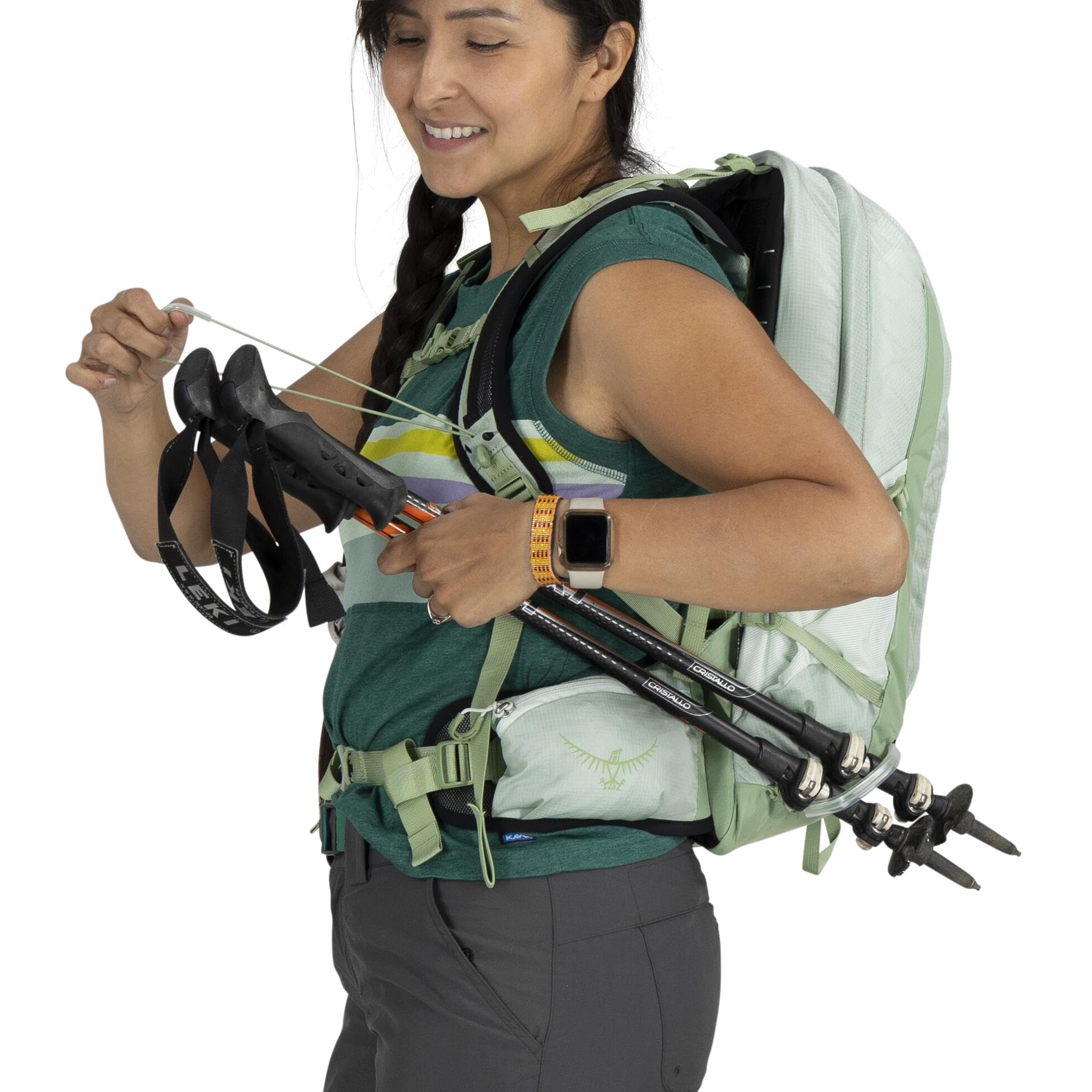 Osprey Tempest 11L Womens Lightweight Hiking Backpack - Small Daypack for Travel & Camping, Frosty Mint Green/Botanica