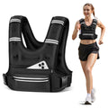 Mieakvool Weighted Vests for Women Men, 8 12 16 20 lb Weighted Vest with Storage Pockets, Rucking Vest with Reflective Stripe, A