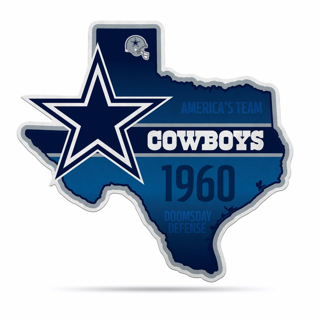 Rico Industries Nfl Dallas Cowboys State Shape Shape Cut Pennant - Home And Living Room D  Cor - Soft Felt Ez To Hang 18X0.10X18
