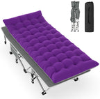 Slendor Folding Camping Cot With Mattress, 74 L X 28 W X 15 H Camp Cots For Adults, Portable Sleeping Cot Bed For Tent, Office,