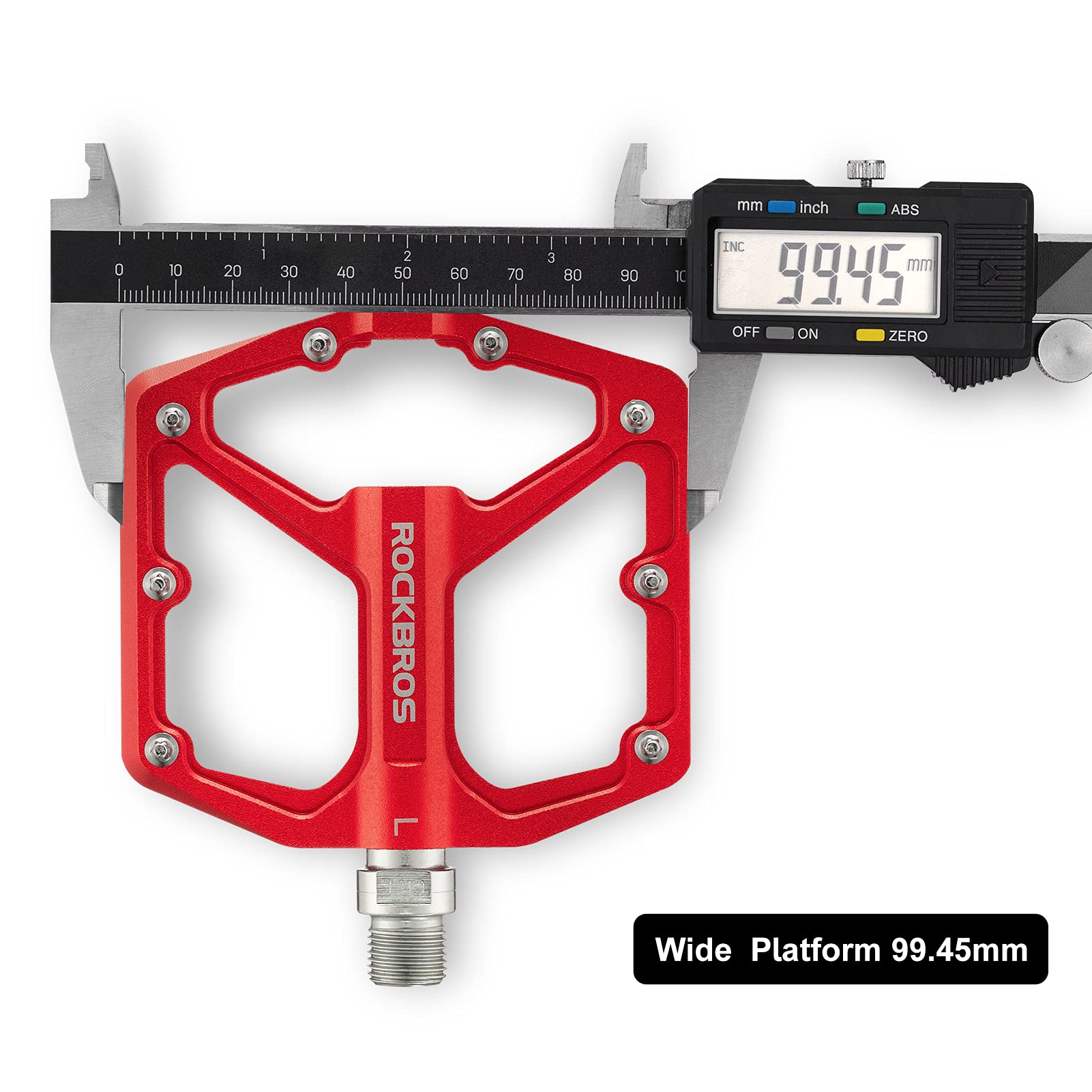 Rockbros Bike Pedals, Flat Aluminum 9/16'' Sealed Bearing Lightweight Platform For Road Mountain Bmx Mtb Bike