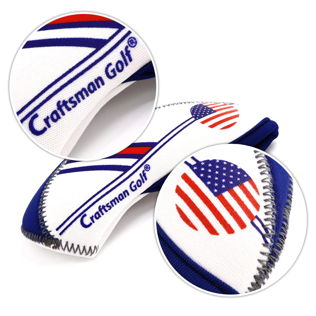 Craftsman Golf Wider Openings Us Flag Neoprene Golf Club Head Cover Wedge Iron Protective Headcover For Most Brand Standard Iron