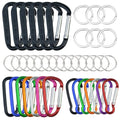 20 Pack Carabiners Clips With Keychain D Ring Caribeaner Clip Hook For Backpack Water Bottle Key Home Rv Outdoor Small Item (3 S