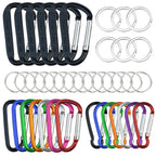 20 Pack Carabiners Clips With Keychain D Ring Caribeaner Clip Hook For Backpack Water Bottle Key Home Rv Outdoor Small Item (3 S