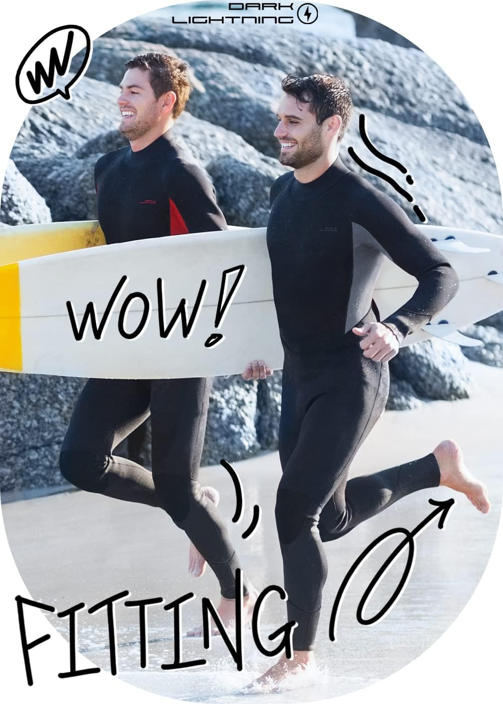 Dark Lightning Full Body Wetsuits For Men,Wet Suit For Men Cold Water Swimming,Mens Diving Surfing Snorkeling Kayaking Triathlon