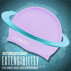 Cybgene Silicone Swim Cap, Unisex Swimming Cap For Women And Men, Bathing Cap Ideal For Short Medium Long Hair-Light Pastel Purp