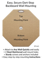 Dart-Stop 29 Inch Burgundy Octagon Pro Dart Board Backboard  Wall Protector  Dartboard Surround