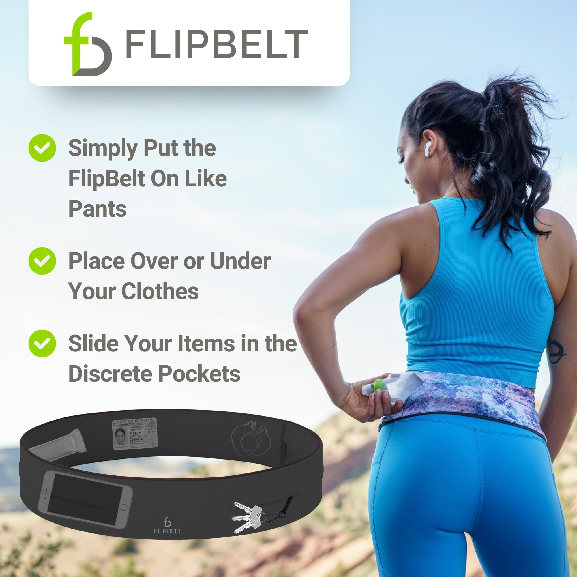 Flipbelt Mens Fb0114-Car-Xl1, Carbon, Extra Large
