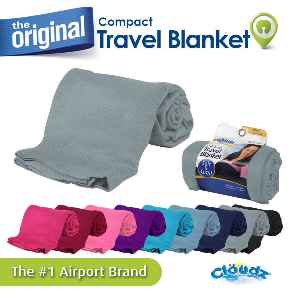 Cloudz Cozy Compact Airplane Travel Blanket For Your Flight, Car, Camping, Home Or Comforting Warmth Anywhere! - Charcoal