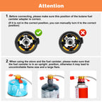 Wadeo 7200W Windproof Camping Stove, Camping Gas Stove With Piezo Ignition, Two Fuel Canister Adapter, Carry Case, Portable Stov