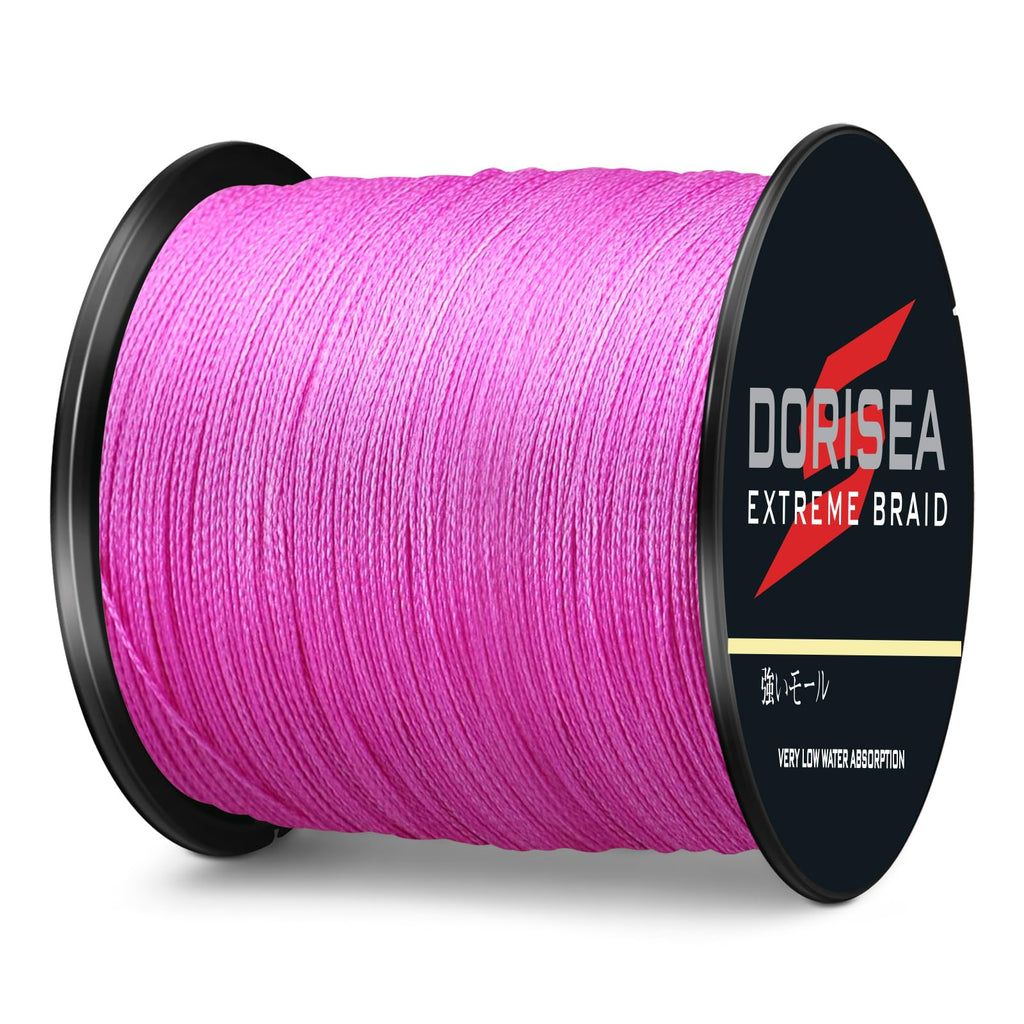 Dorisea Extreme Braid 100% Pe Pink Braided Fishing Line 109Yards-2187Yards 6-550Lb Test Fishing Wire Fishing String Incredible S