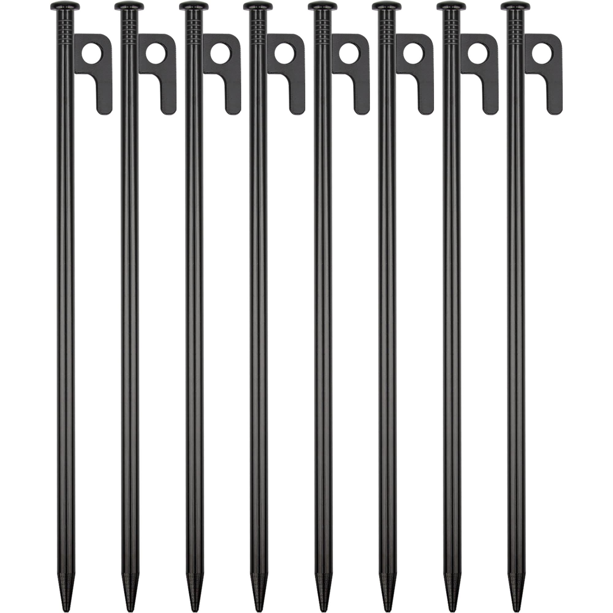 8 Pack Tent Stakes Heavy Duty Metal Tent Pegs For Camping Steel Tent Stakes 12 Inch Unbreakable And Inflexible