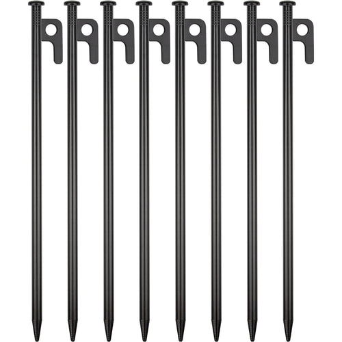 8 Pack Tent Stakes Heavy Duty Metal Tent Pegs For Camping Steel Tent Stakes 12 Inch Unbreakable And Inflexible