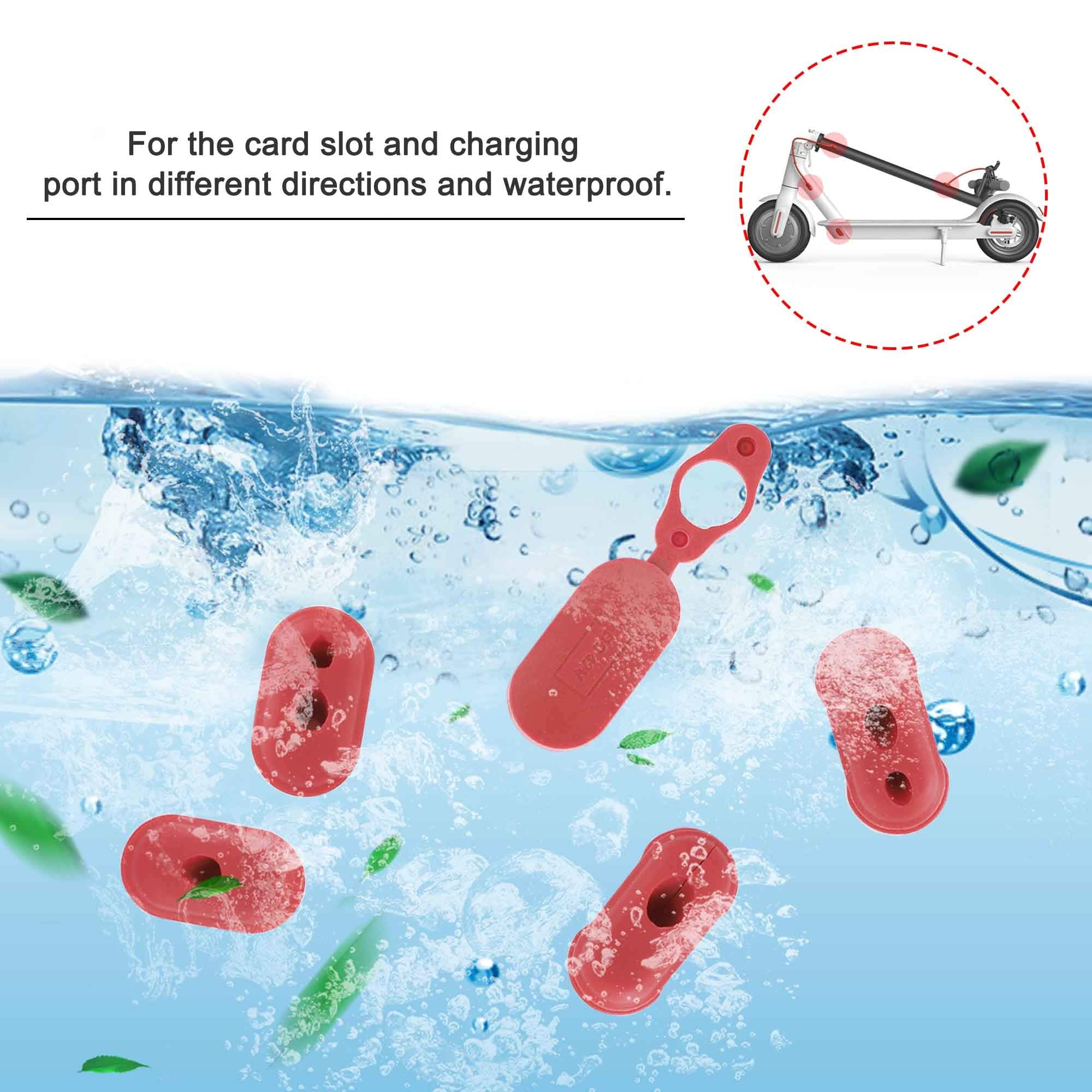 Tomall Silicone Charge Port Cover Rubber Plug Silicone Plug Red Charging Dust Silicone Plug 5 Pcs Compatible For Xiaomi M365 Ele