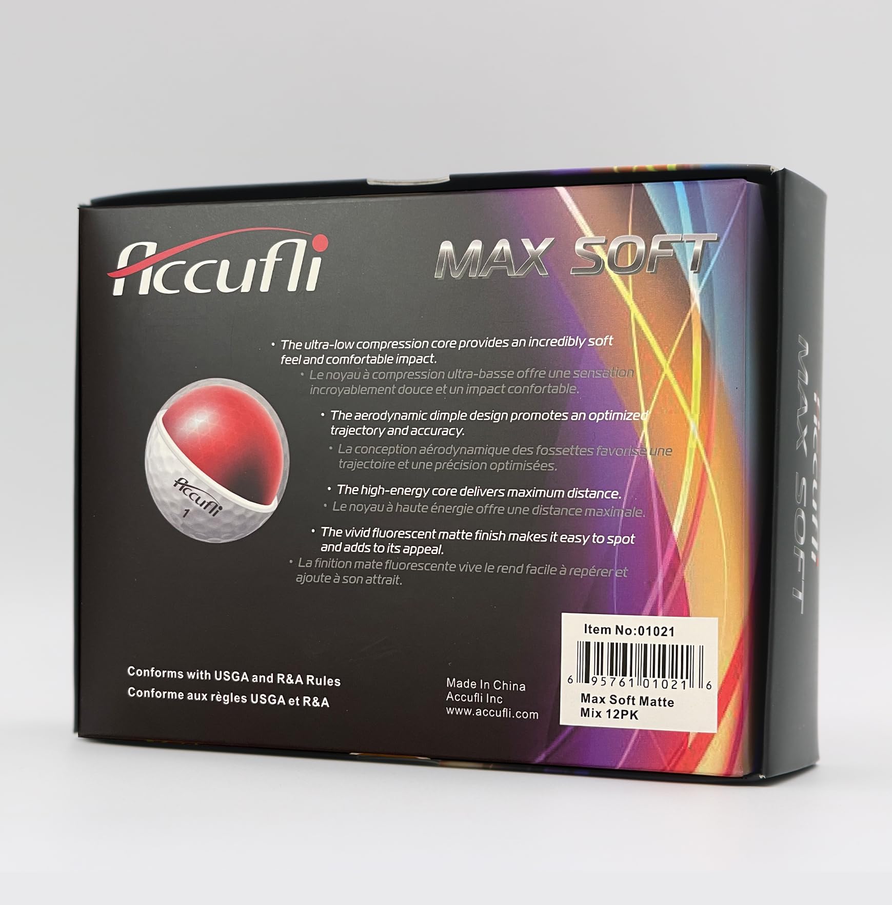Accufli Max Soft Golf Balls (Matte Mix 12Pk)